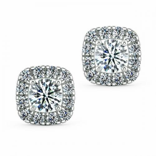 Bông tai 4 chấu tạo hình Cushion mang sắc màu mới mẻ